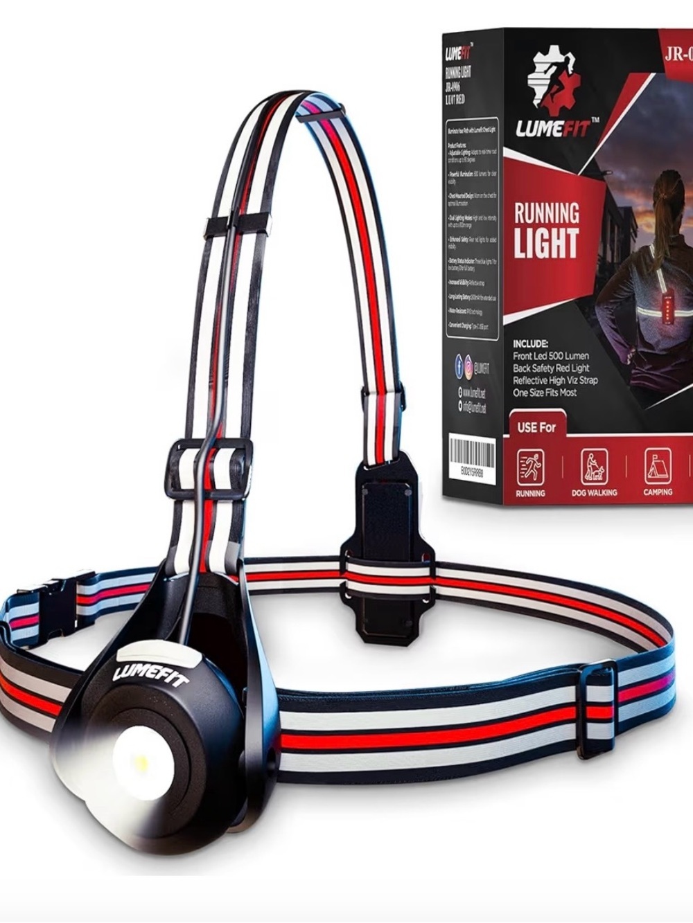 Black & Red Reflective Running Headlamp -